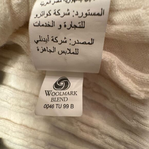 U.S. Polo Assn. Men's V-Neck Cable Knit Beige Sweater Size Large - Picture 12 of 12